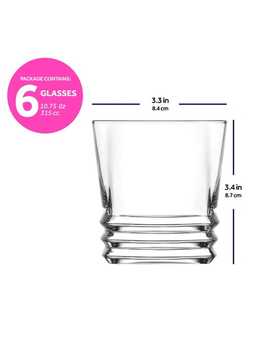 Hermia Juego de Copas LV-ELG360F de 6 Piezas en Cristal Transparente